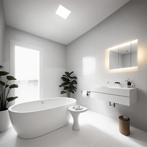 Minimalist Bathroom design - AI generated interior design visualization