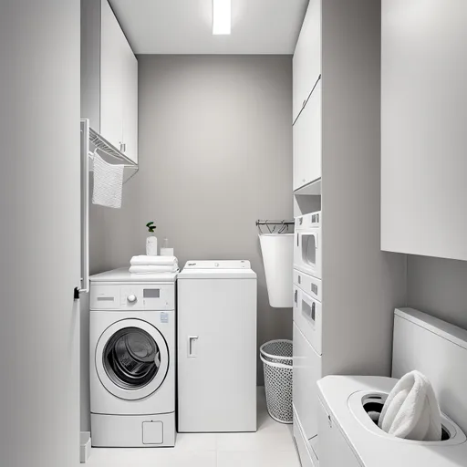 Minimalist Laundry Room design - AI generated interior design visualization