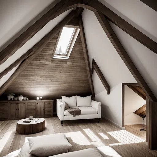 Modern Attic design - AI generated interior design visualization