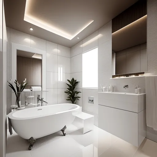 Modern Bathroom design - AI generated interior design visualization