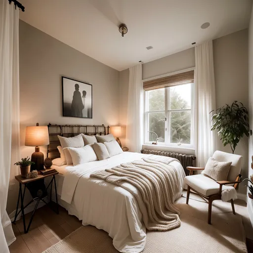 Modern Boho Bedroom design - AI generated interior design visualization