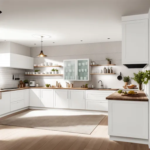 Modern Boho Kitchen design - AI generated interior design visualization