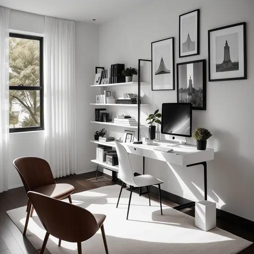 Modern Home Office design - AI generated interior design visualization