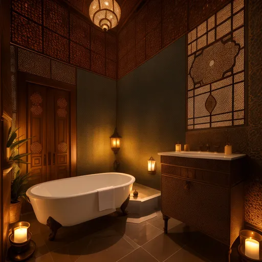 Moroccan Bathroom design - AI generated interior design visualization