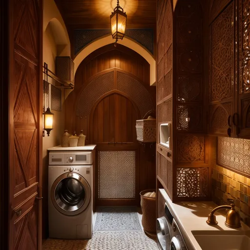Moroccan Laundry Room design - AI generated interior design visualization