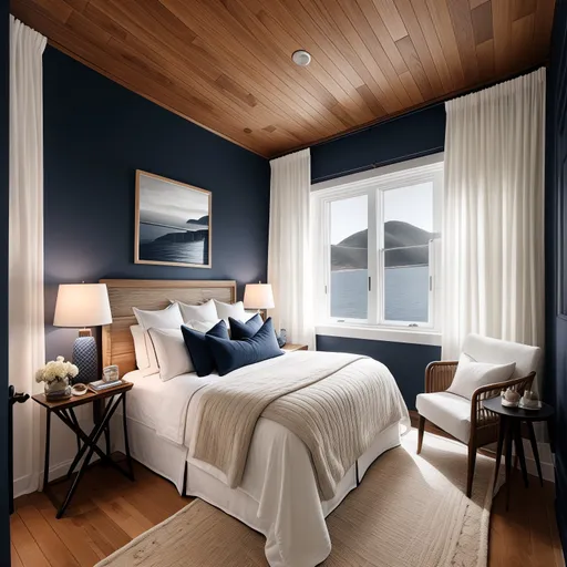 Nautical Bedroom design - AI generated interior design visualization