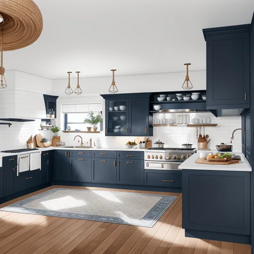 Nautical Kitchen design - AI generated interior design visualization