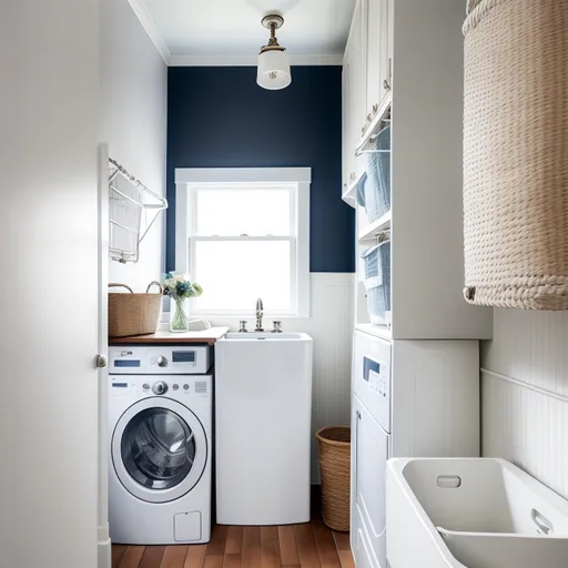 Nautical Laundry Room design - AI generated interior design visualization