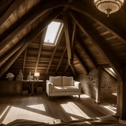 Neo-Classical Attic design - AI generated interior design visualization