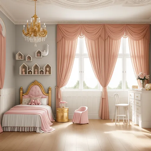 Neo-Classical Kids Room design - AI generated interior design visualization