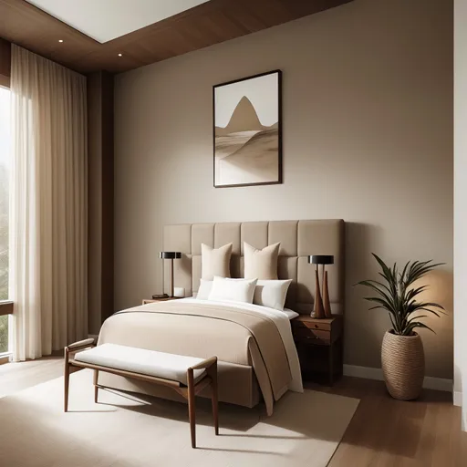 Organic Modern Guest Room design - AI generated interior design visualization