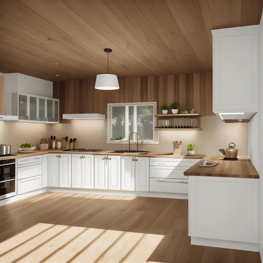 Organic Modern Kitchen design - AI generated interior design visualization