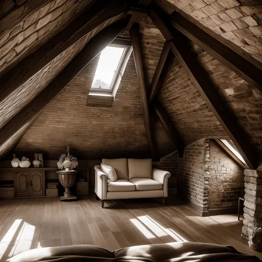 Parisian Attic design - AI generated interior design visualization