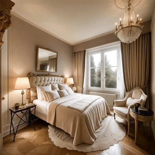 Parisian Bedroom design - AI generated interior design visualization