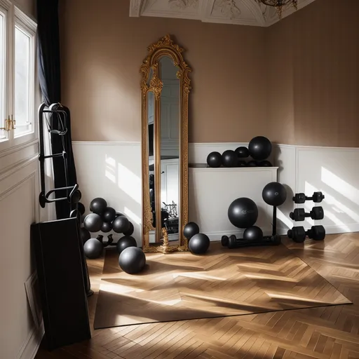 Parisian Home Gym design - AI generated interior design visualization
