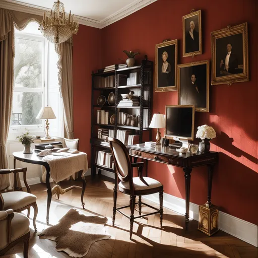 Parisian Home Office design - AI generated interior design visualization