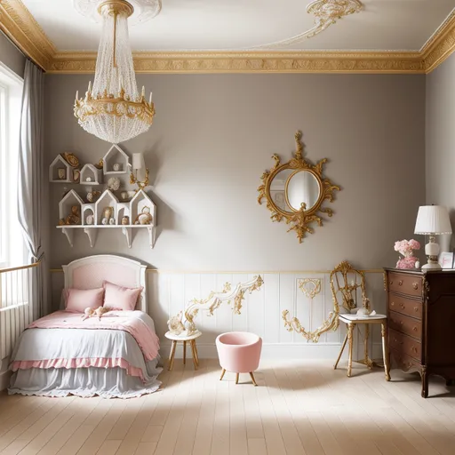 Parisian Kids Room design - AI generated interior design visualization