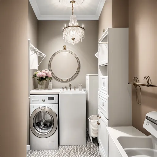 Parisian Laundry Room design - AI generated interior design visualization