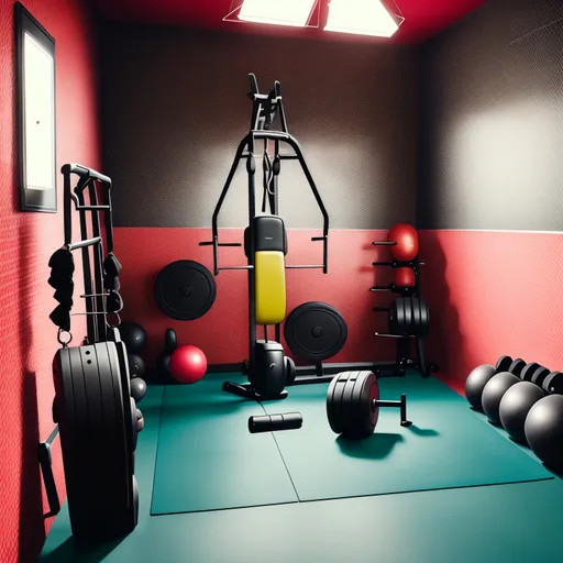 Retro Home Gym design - AI generated interior design visualization