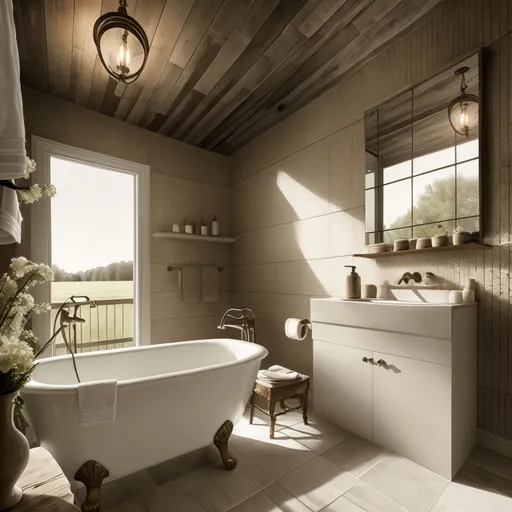 Rustic Bathroom design - AI generated interior design visualization