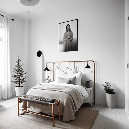 Scandinavian Guest Room design - AI generated interior design visualization