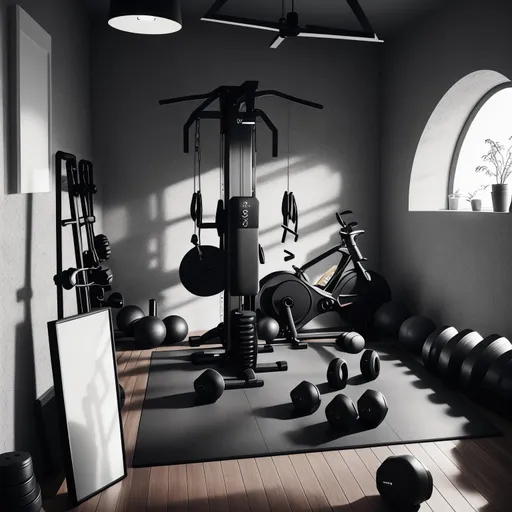 Scandinavian Home Gym design - AI generated interior design visualization