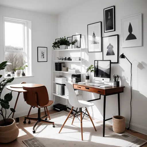Scandinavian Home Office design - AI generated interior design visualization