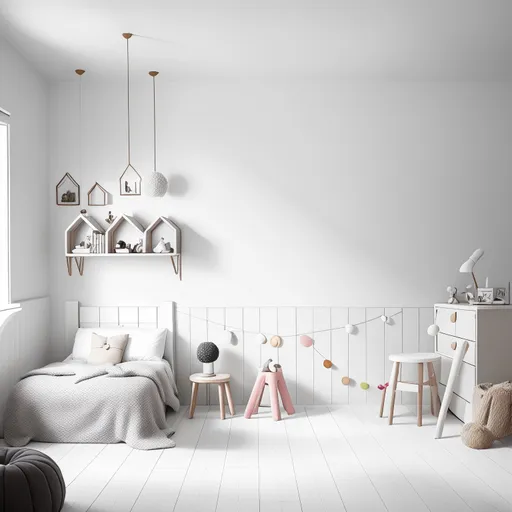 Scandinavian Kids Room design - AI generated interior design visualization