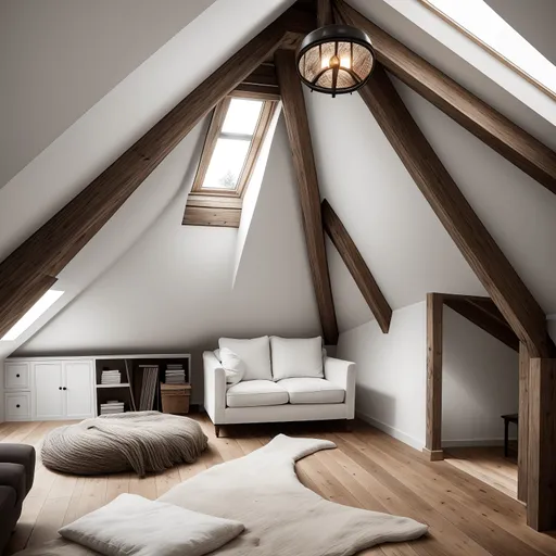 Simple Attic design - AI generated interior design visualization