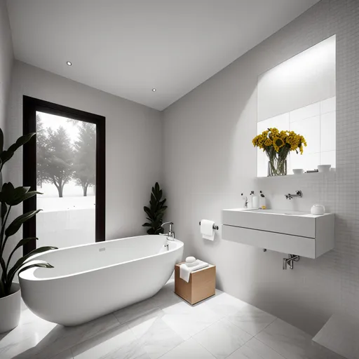Simple Bathroom design - AI generated interior design visualization