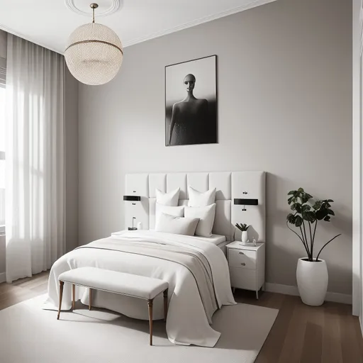 Simple Guest Room design - AI generated interior design visualization