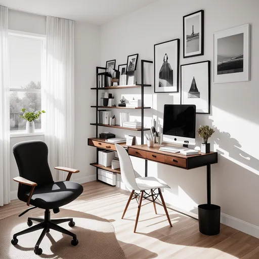 Simple Home Office design - AI generated interior design visualization