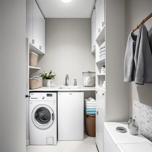 Simple Laundry Room design - AI generated interior design visualization