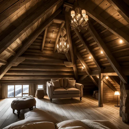 Ski Chalet Attic design - AI generated interior design visualization
