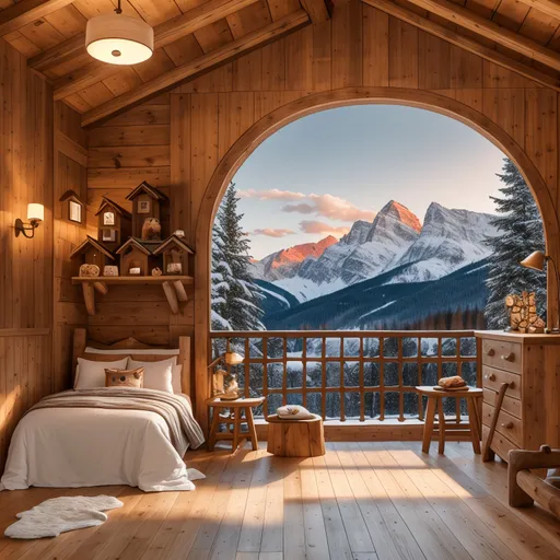 Ski Chalet Kids Room design - AI generated interior design visualization