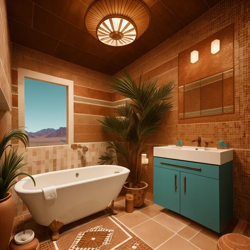 Southwestern Bathroom design - AI generated interior design visualization