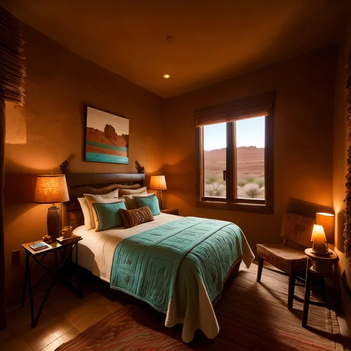 Southwestern Bedroom design - AI generated interior design visualization