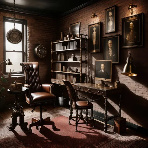Steampunk Home Office design - AI generated interior design visualization