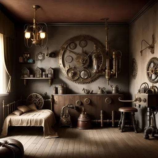 Steampunk Kids Room design - AI generated interior design visualization