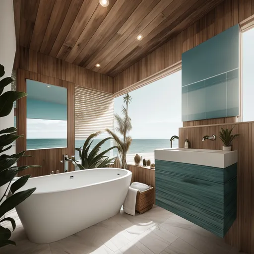 Surf Shack Bathroom design - AI generated interior design visualization
