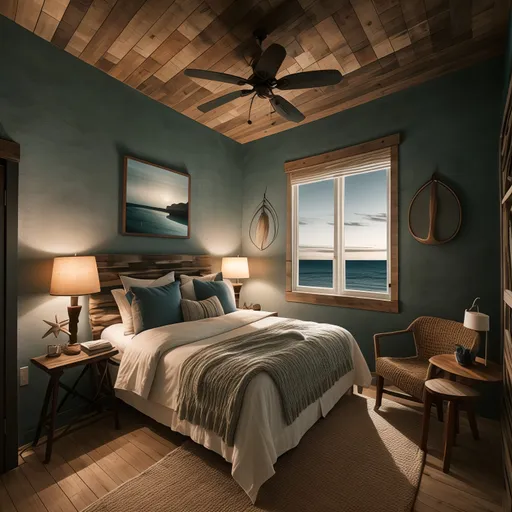 Surf Shack Bedroom design - AI generated interior design visualization