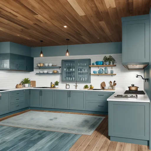 Surf Shack Kitchen design - AI generated interior design visualization