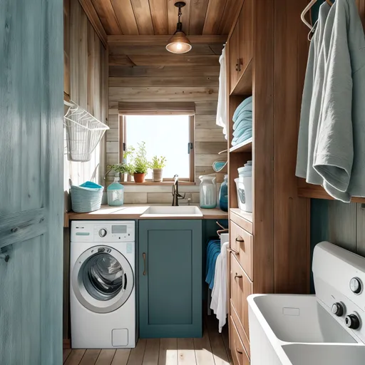 Surf Shack Laundry Room design - AI generated interior design visualization