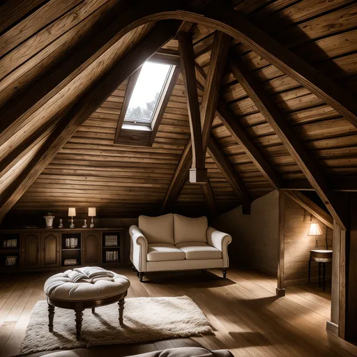 Traditional Attic design - AI generated interior design visualization