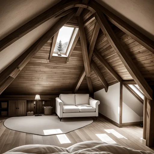 Transitional Attic design - AI generated interior design visualization