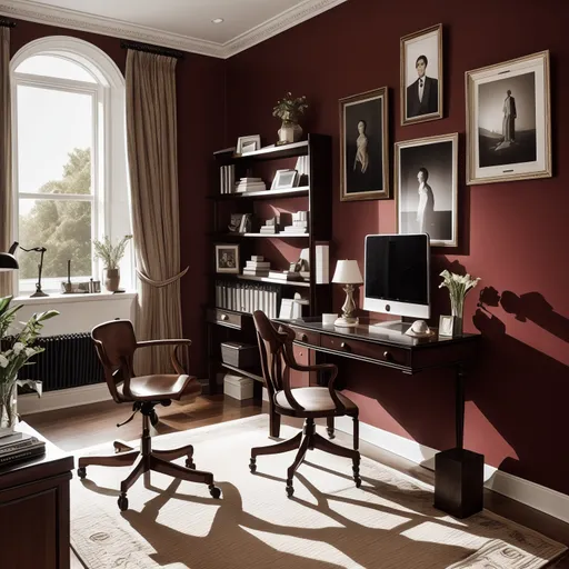Transitional Home Office design - AI generated interior design visualization