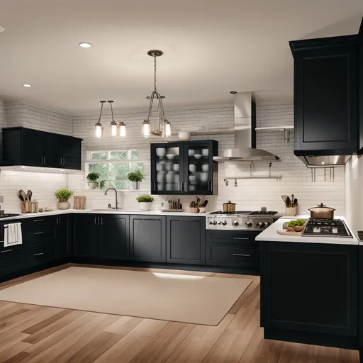 Transitional Kitchen design - AI generated interior design visualization