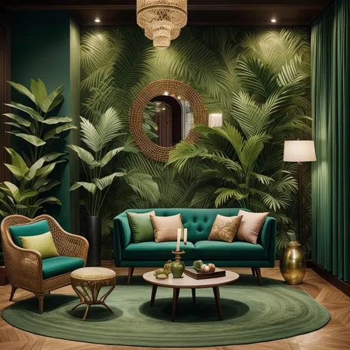 Tropical living room design by AI