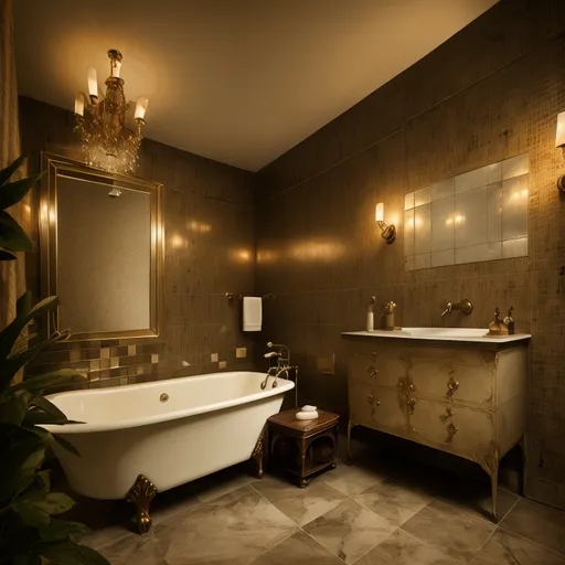 Vintage Bathroom design - AI generated interior design visualization