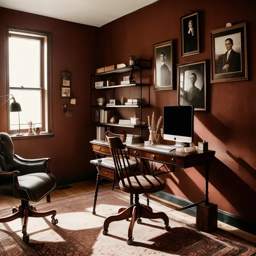 Vintage Home Office design - AI generated interior design visualization